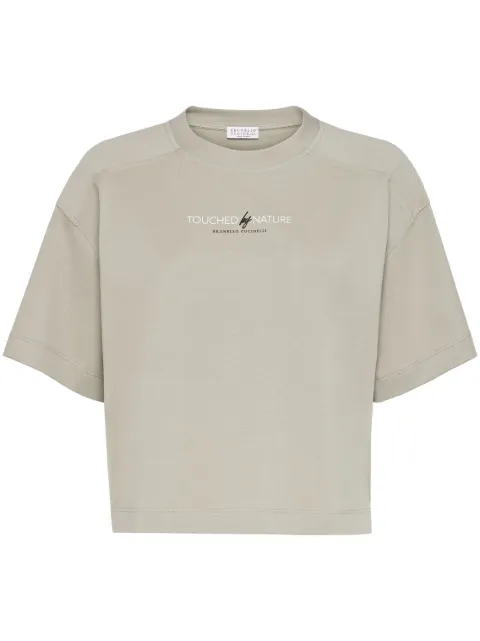 Brunello Cucinelli playera con eslogan estampado