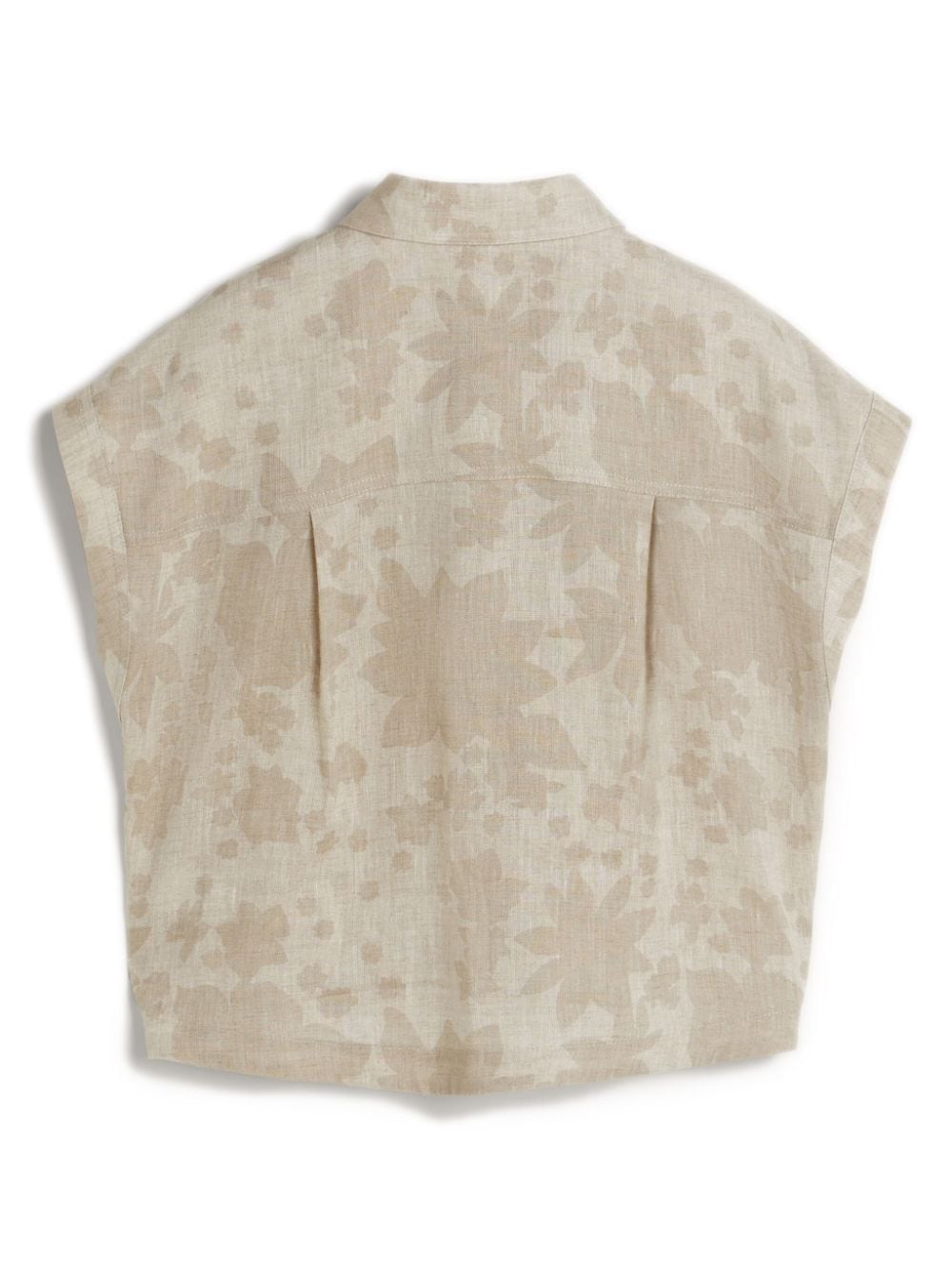 Shop Brunello Cucinelli Sequin-embellished Sleeveless Linen Shirt In Neutrals