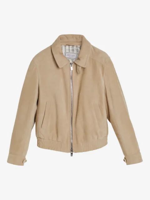 Brunello Cucinelli Kids suede lightweight jacket