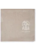 Brunello Cucinelli logo-embroidered cotton towel (180cm x 100cm) - Neutrals