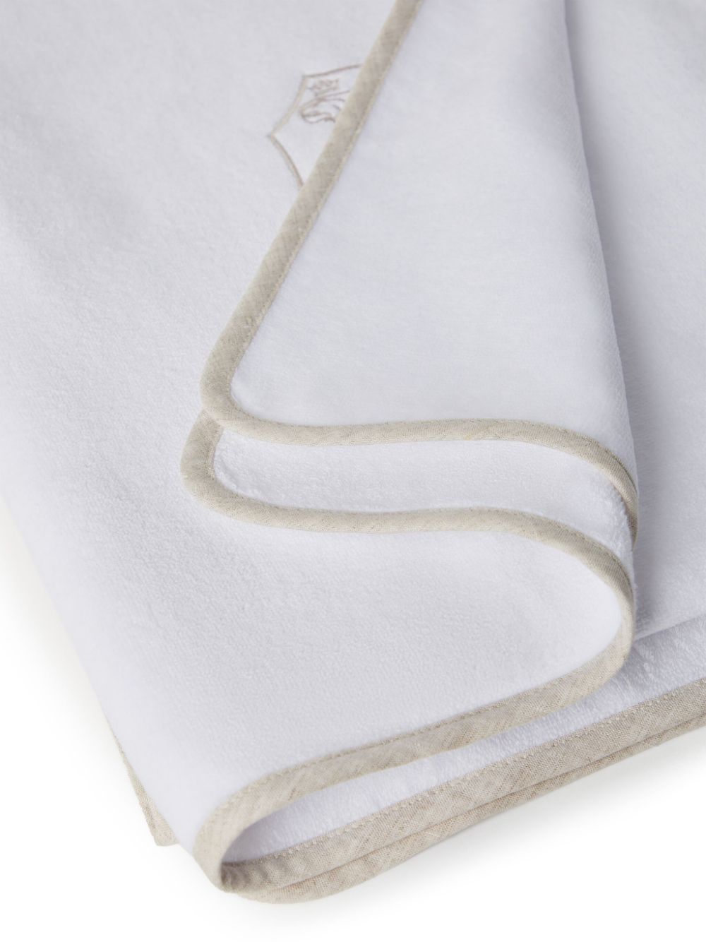 Shop Brunello Cucinelli Logo-embroidered Cotton Towel In White