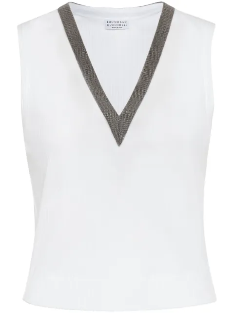 Brunello Cucinelli Monili-chain cotton tank top