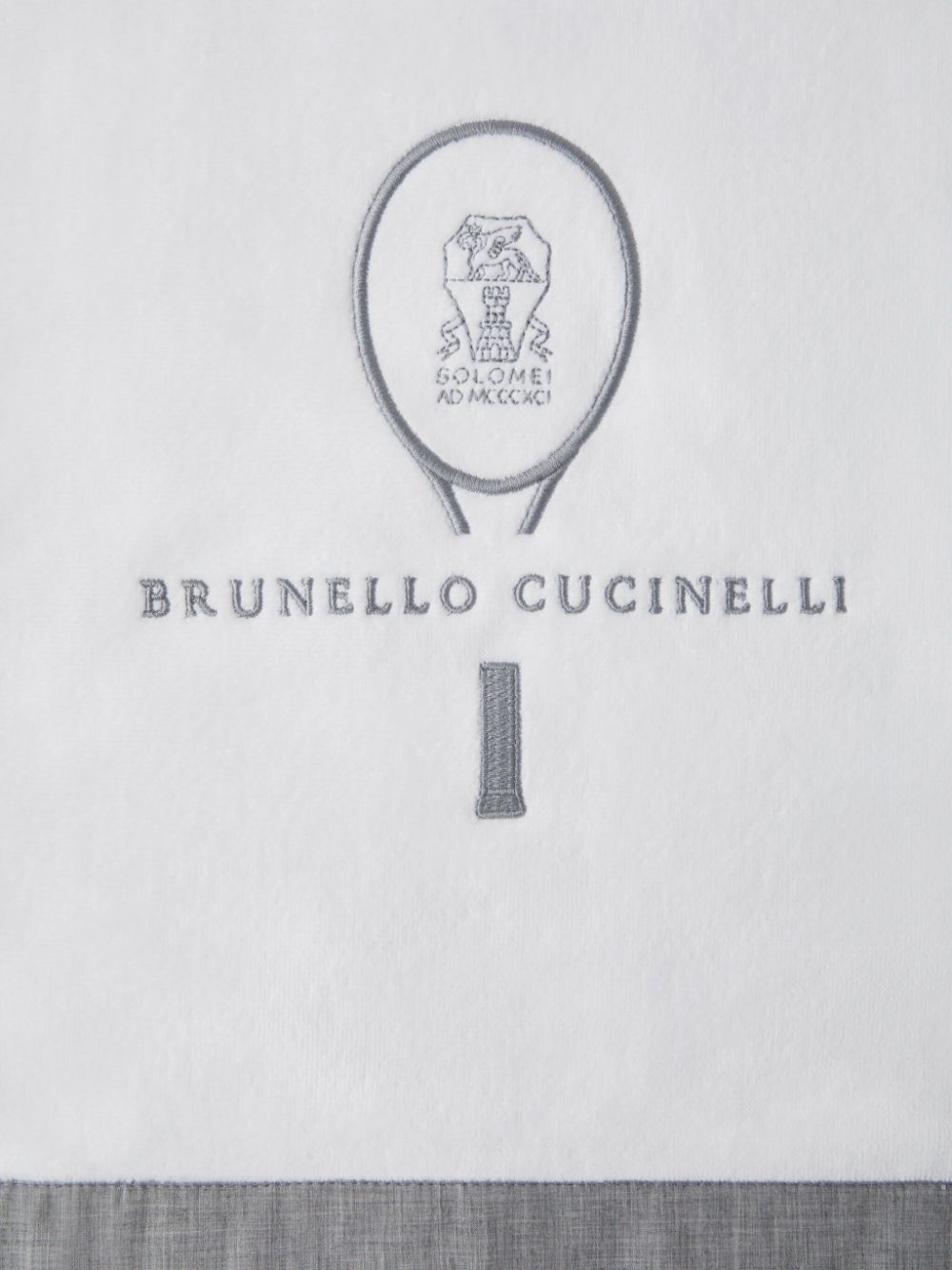 Shop Brunello Cucinelli Logo-embroidered Beach Towel In White