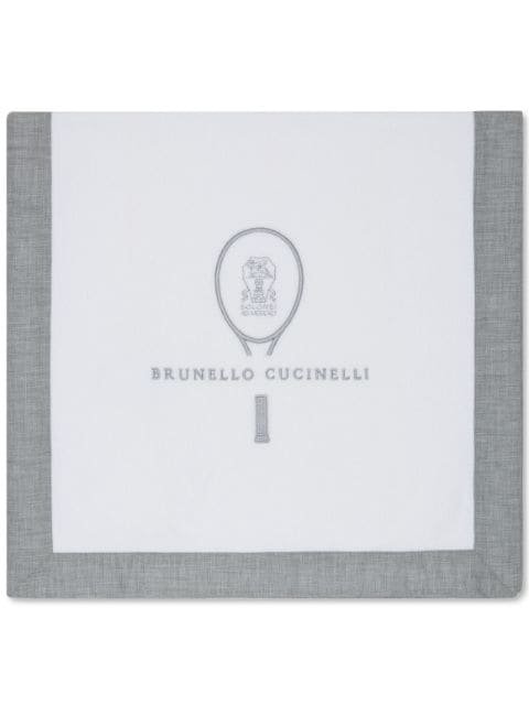 Brunello Cucinelli serviette de bain à logo brodé