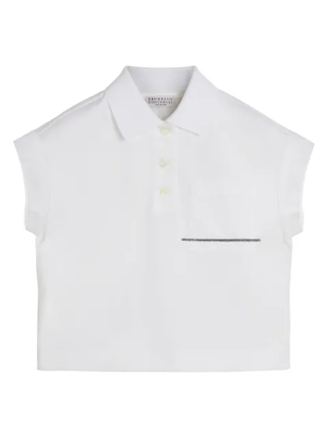 Brunello Cucinelli Kids Monili-trim sleeveless cotton polo shirt