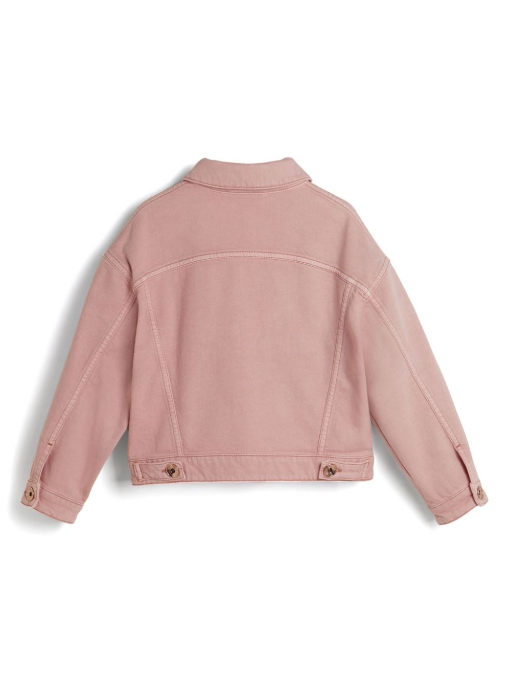 Shop Brunello Cucinelli Long-sleeve Denim Jacket In Pink