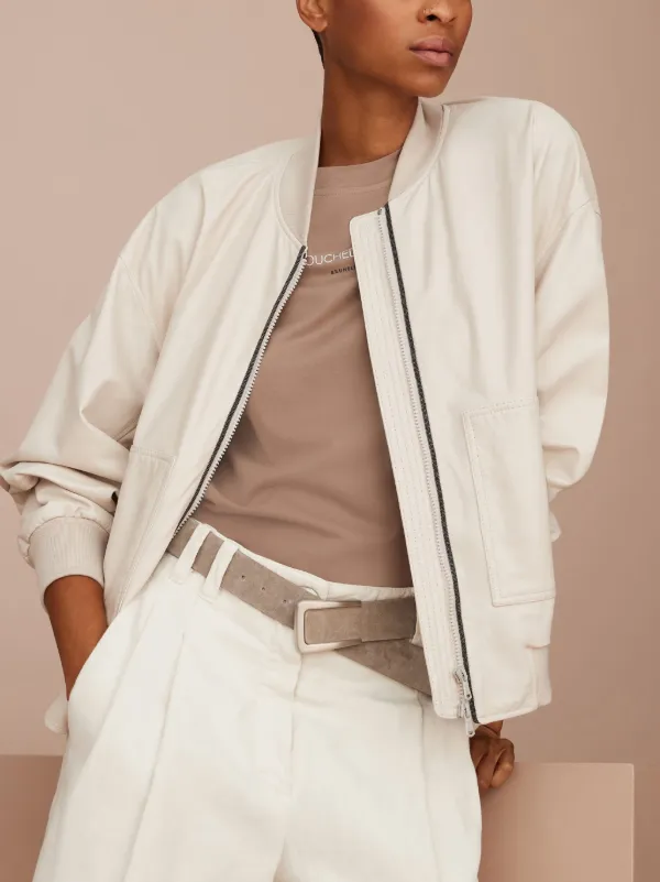 Brunello Cucinelli モニーレ レザージャケット | ニュートラル