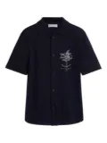 Brunello Cucinelli Kids palm tree-embroidered shirt - Blue