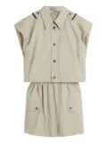Brunello Cucinelli Kids layered cotton dress - Neutrals
