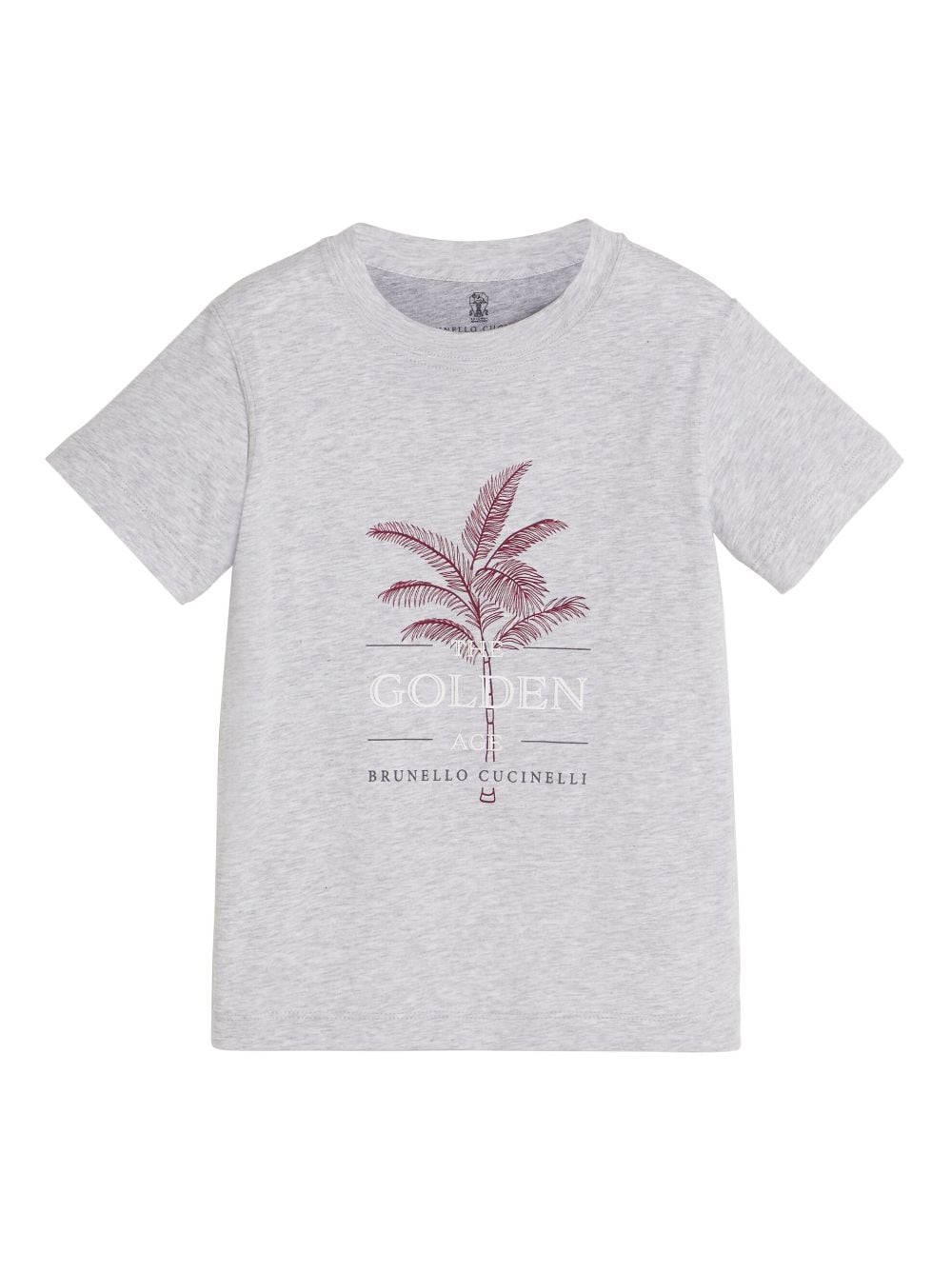 Brunello Cucinelli Kids Katoenen T-shirt met logoprint Grijs