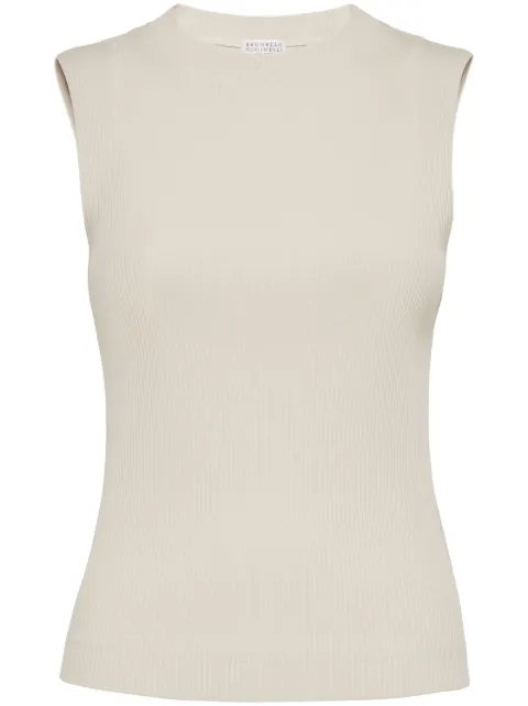 Brunello Cucinelli Monili-chain cotton tank top