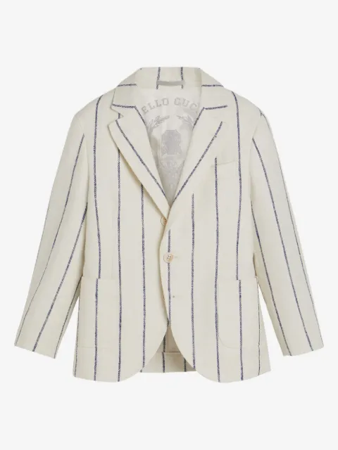 Brunello Cucinelli Kids Blazer monopetto a righe