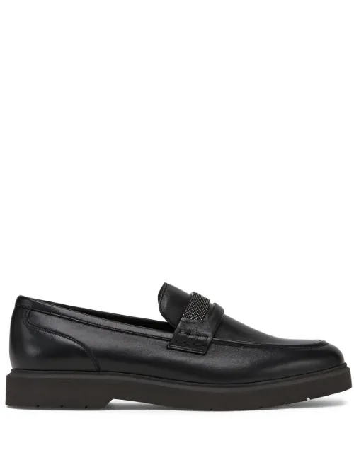 Mocassins en cuir à ornements en cristal - Brunello Cucinelli - Modalova