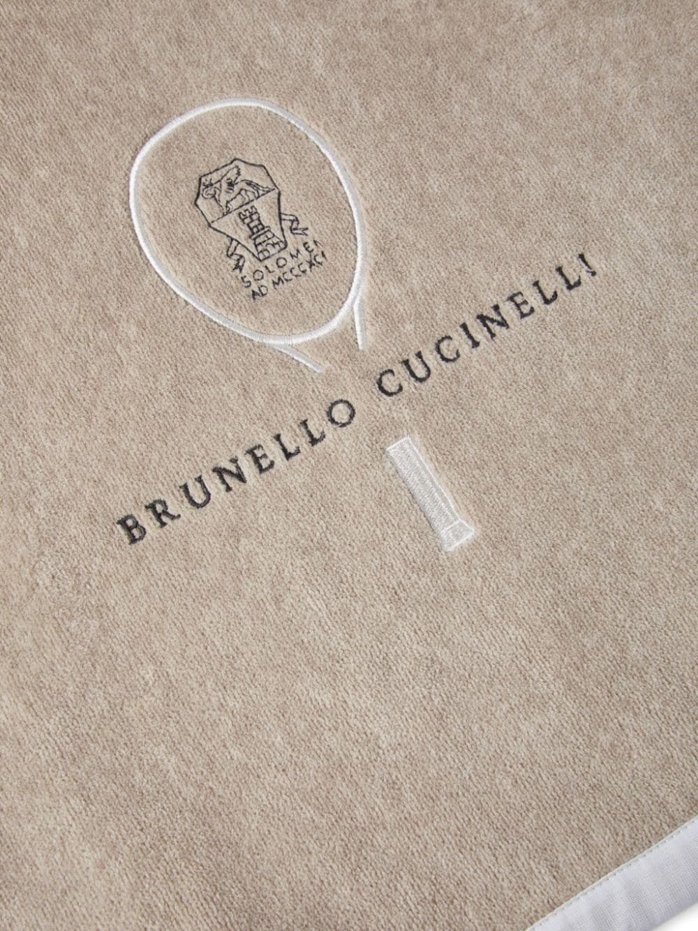 Shop Brunello Cucinelli Logo-embroidered Towel (85cm X 44 Cm) In Neutrals