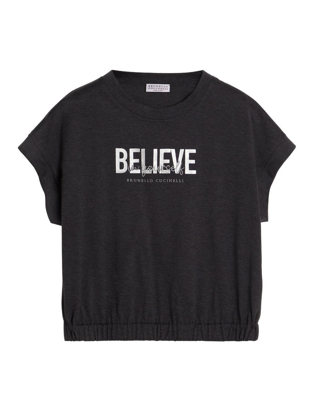 Brunello Cucinelli Kids' Slogan-print Cotton T-shirt In Black