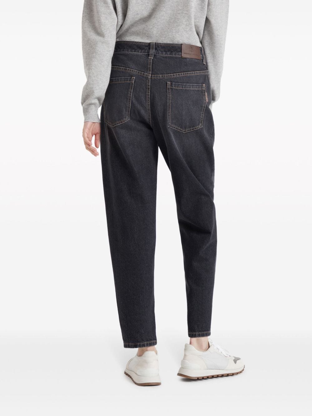 Brunello Cucinelli Jeans met toelopende pijpen Zwart