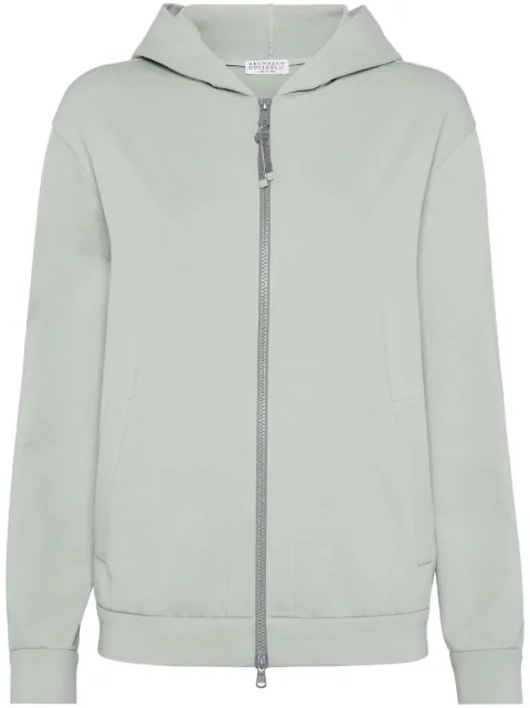 Brunello Cucinelli stretch-cotton zip-up hoodie