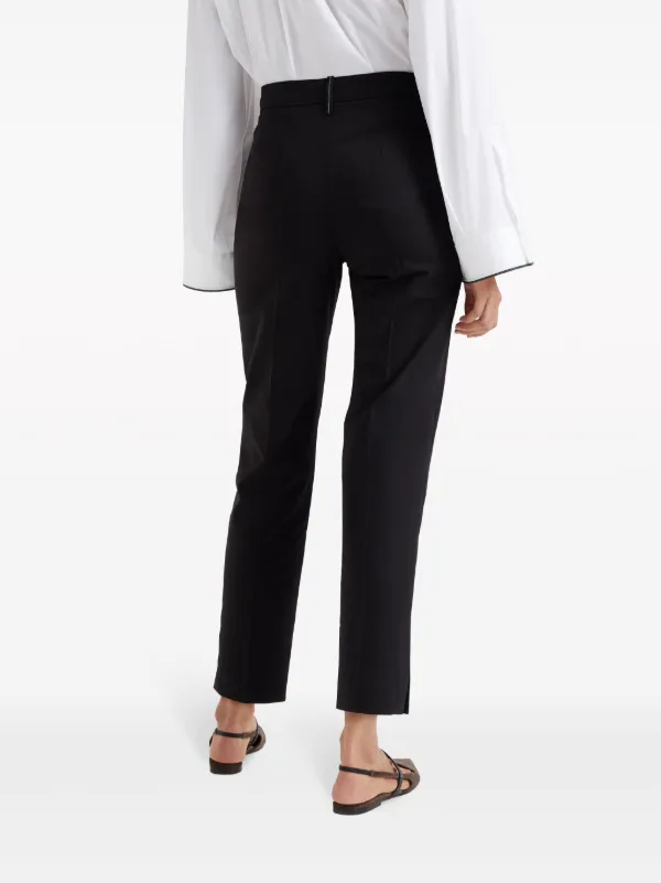 Brunello Cucinelli high-waisted Cropped Trousers | Black