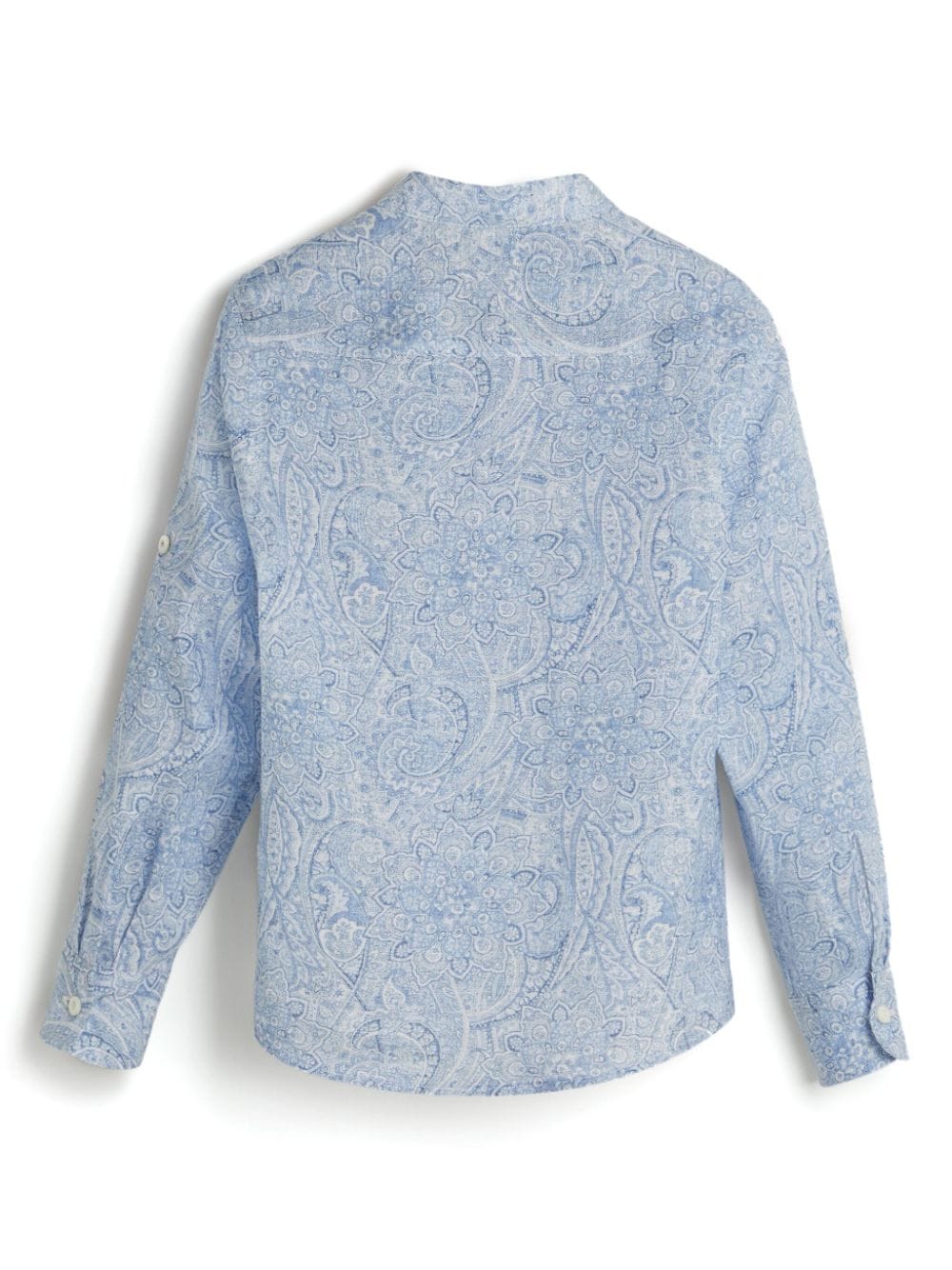 Shop Brunello Cucinelli Paisley-print Linen Shirt In Blue