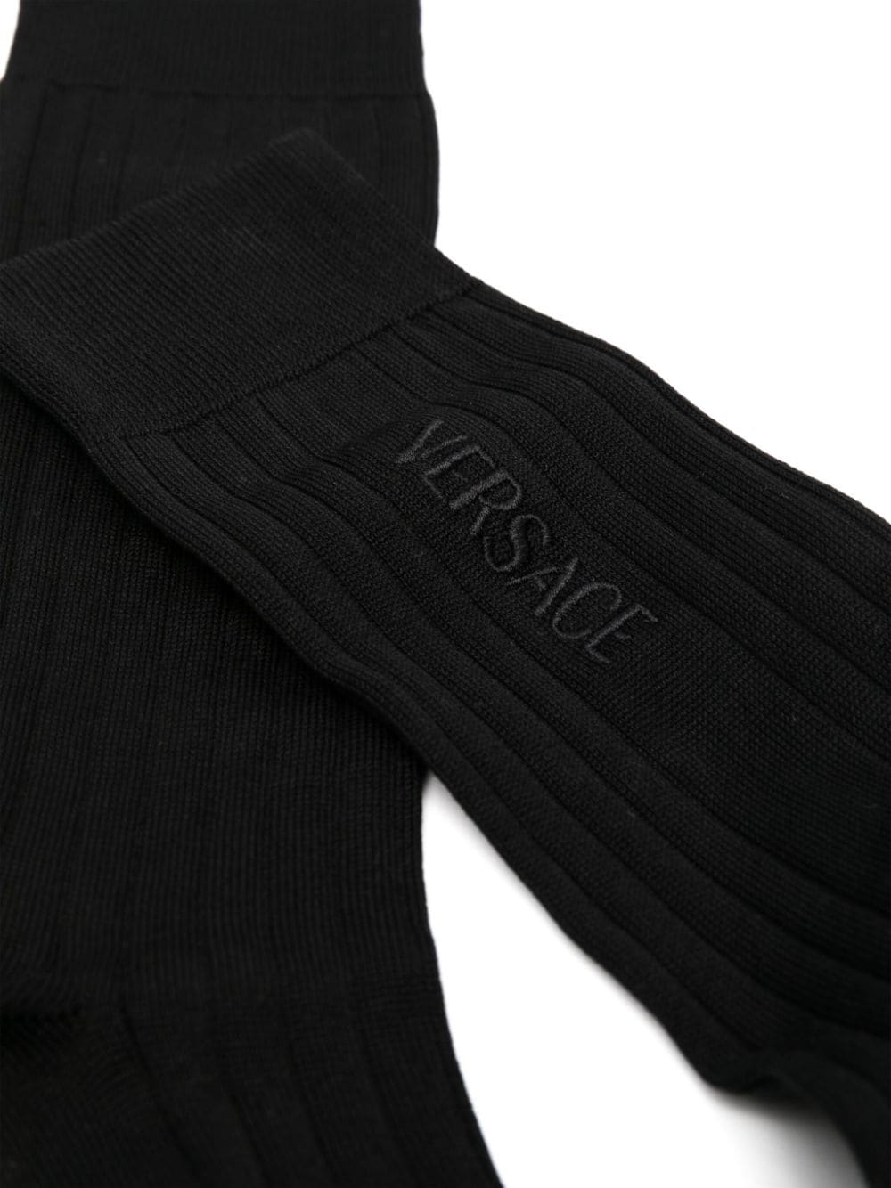 Versace embroidered-logo socks - Zwart