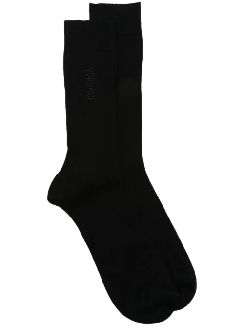 Chaussettes à logo brodé - Versace - Modalova