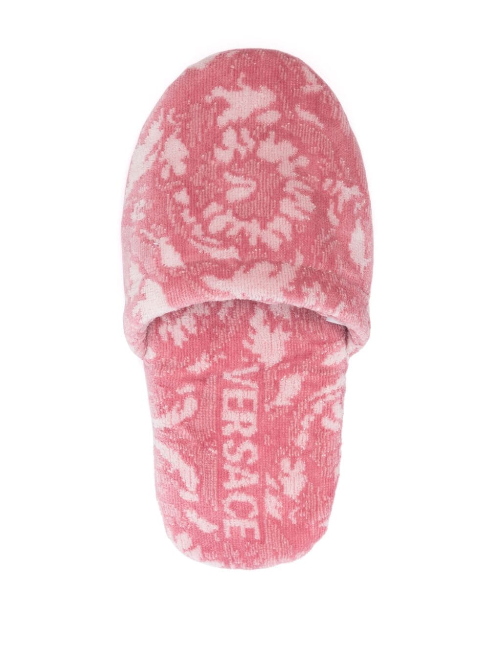 Shop Versace Jacquard Cotton-blend Slippers In Rosa