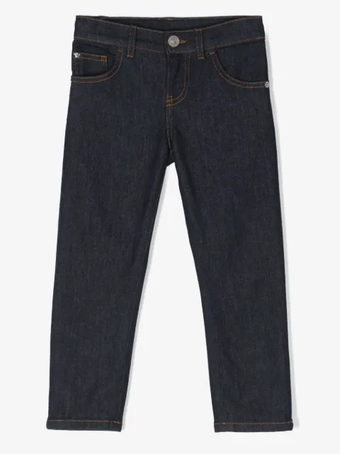 Versace Kids Medusa-plaque slim-leg jeans