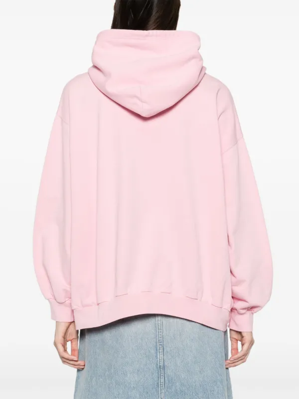 Versace logo-embroidered Cotton Hoodie | Pink | FARFETCH