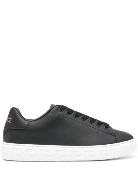 Versace Greca-embossed leather sneakers