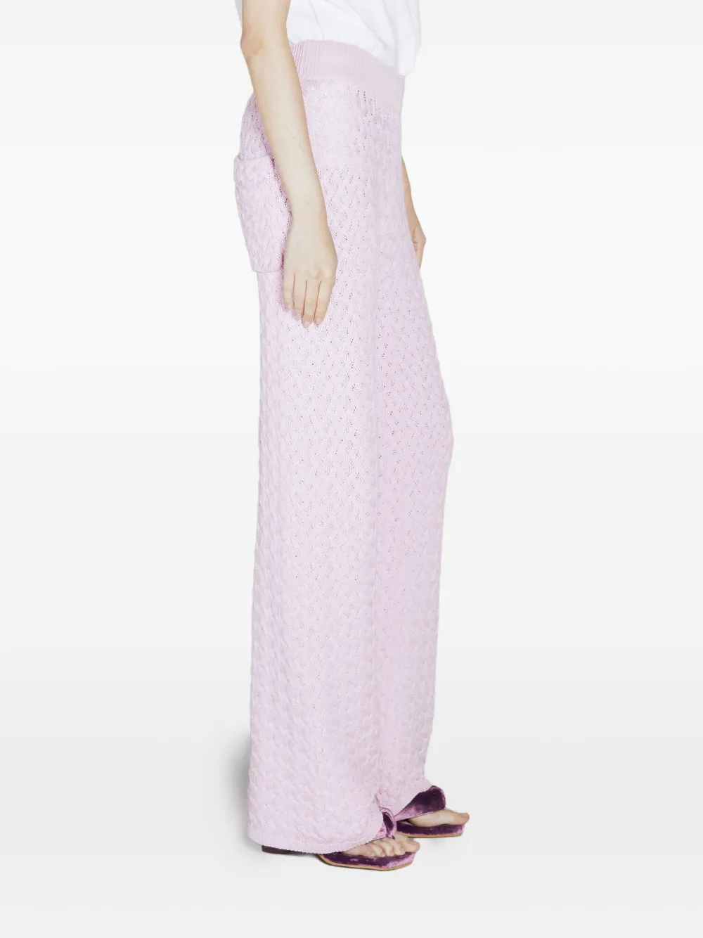 Isa Boulder Broek met kabelweving Roze