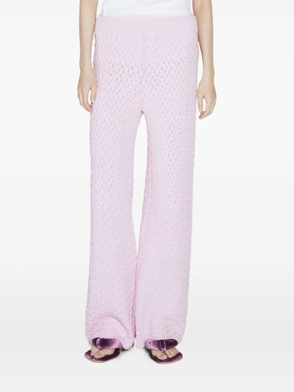 Isa Boulder Cableweave trousers Roze
