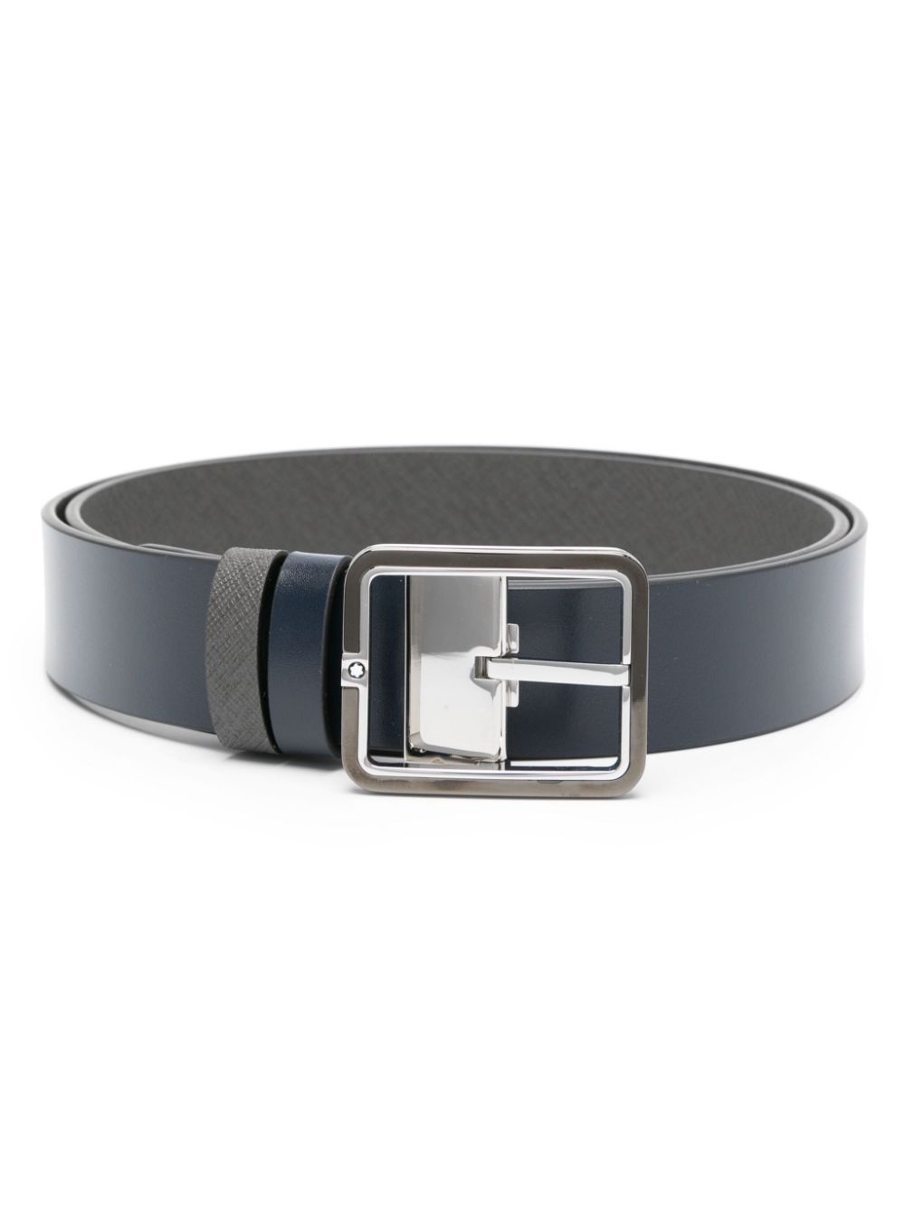 Montblanc Reversible Leather Belt In Blau