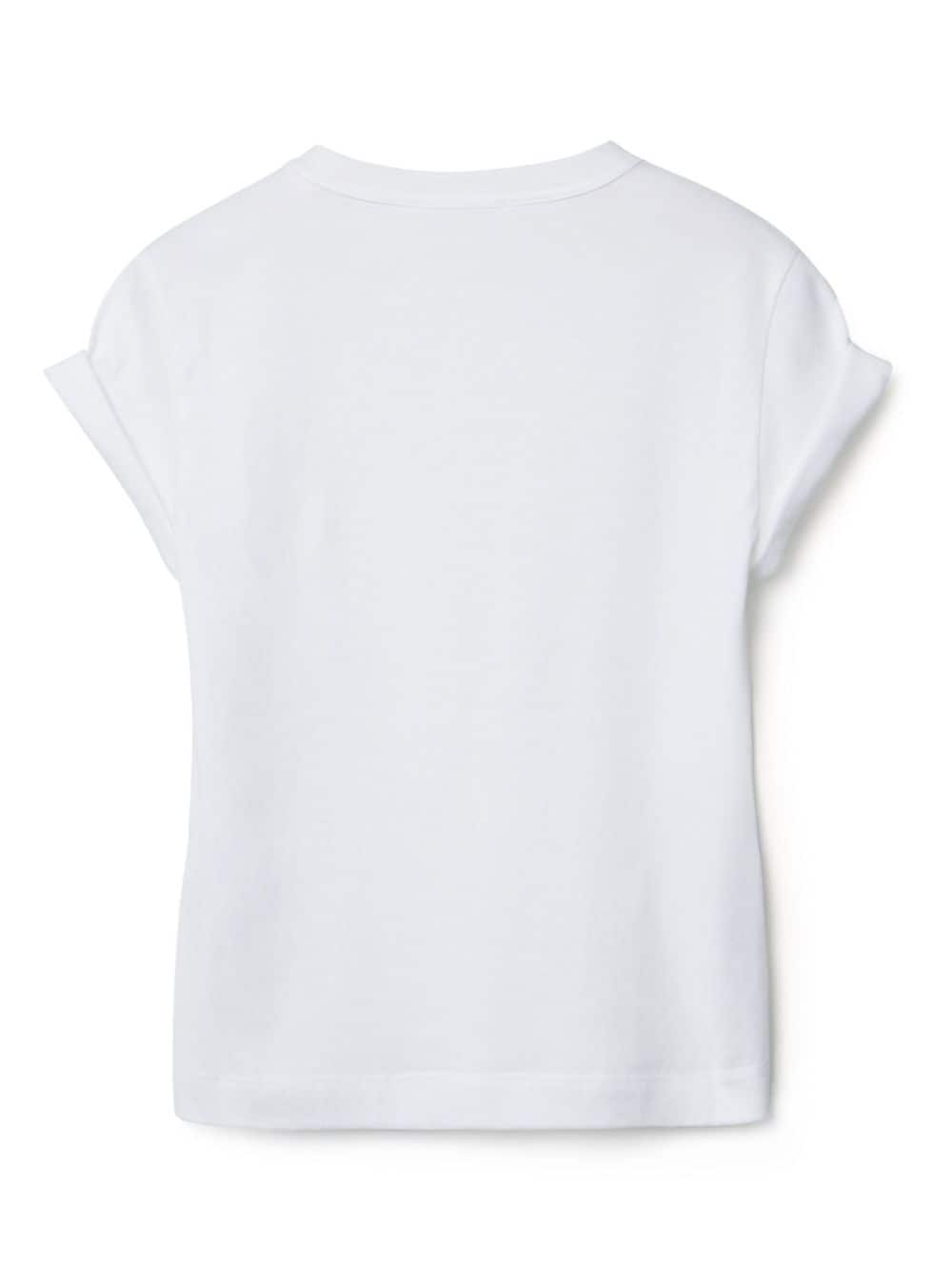 Shop Brunello Cucinelli Teen Chain-link Trim T-shirt In White