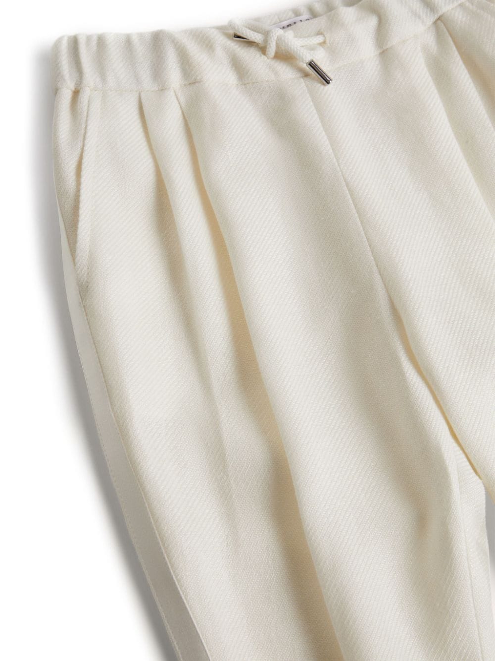 Shop Brunello Cucinelli Drawstring Slim-fit Trousers In White