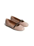 Brunello Cucinelli Kids almond-toe leather ballerina shoes - Pink