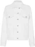 Brunello Cucinelli Monili bead-embellished denim jacket - White