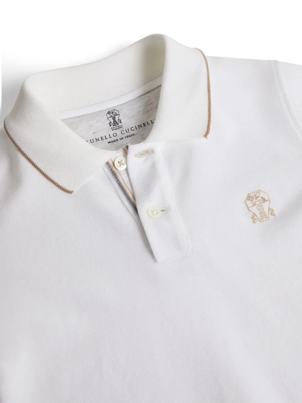 Shop Brunello Cucinelli Heraldic Logo-embroidered Polo Shirt In White