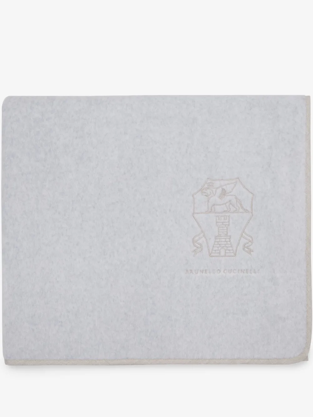 Brunello Cucinelli logo-embroidered beach towel | Grey | Image 1