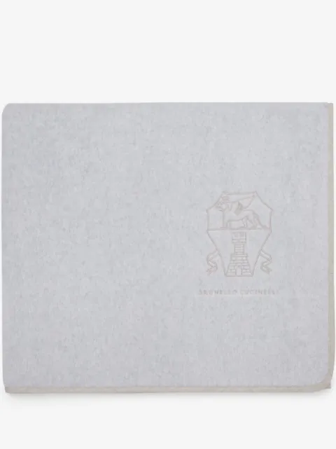 Brunello Cucinelli serviette de bain à logo brodé