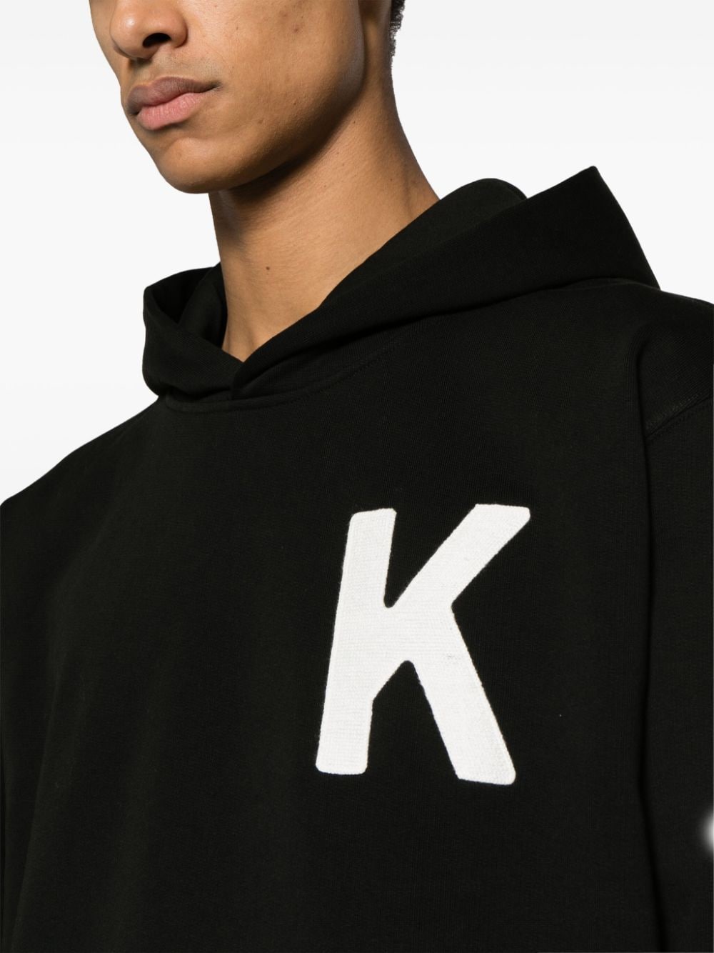 Shop Kenzo Elephant Logo-embroidered Hoodie In Black