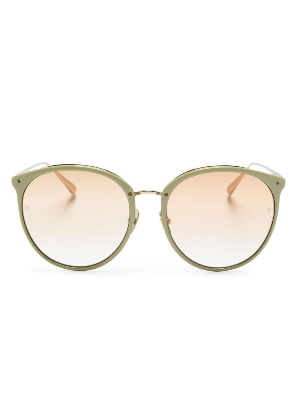 Linda Farrow Kings Oval-frame Sunglasses In Gold