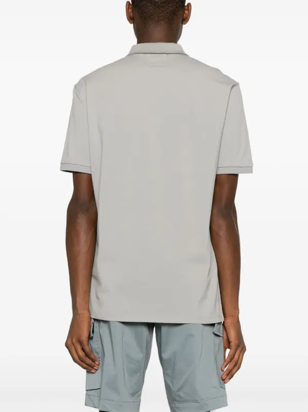 C.P. Company logo-patch Piqué Polo Shirt | Grey | FARFETCH