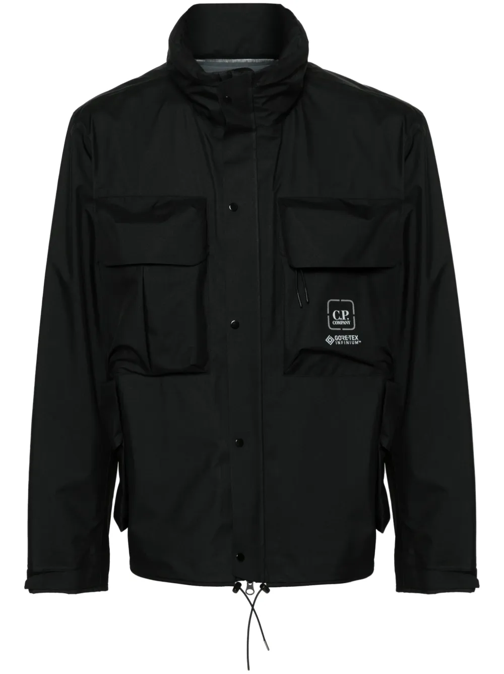 Shop C.p. Company Gore-tex 3l Infinium Hooded Jacket In 黑色