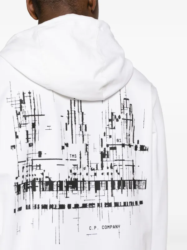 CP COMPANY｜SWEATSHIRTS (Stretch Fleece Graphic Sweatshi The Metropolis Series Stretch Fleece Hooded Graphic