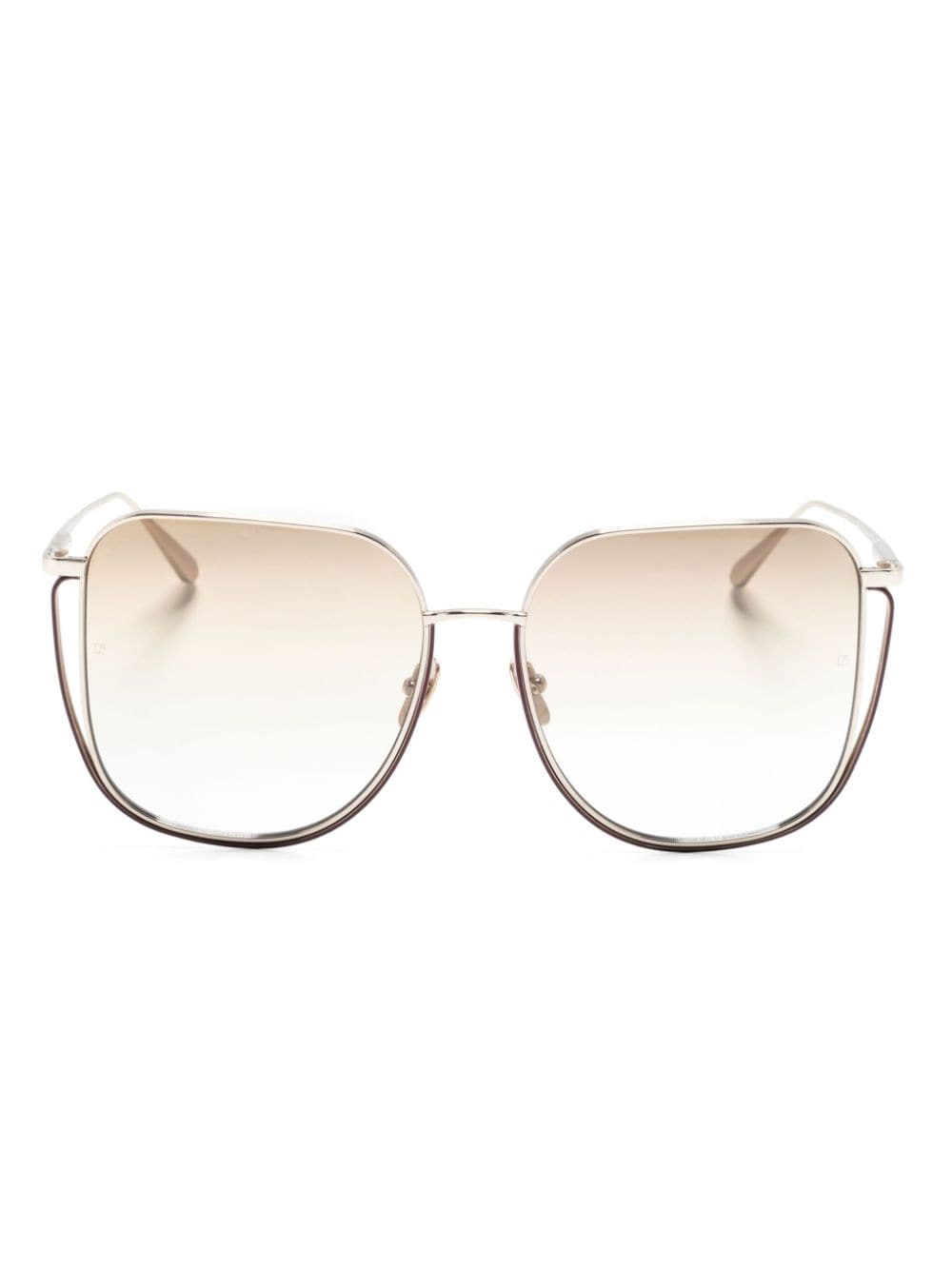 Linda Farrow Camry Oversize-frame Sunglasses In Silver