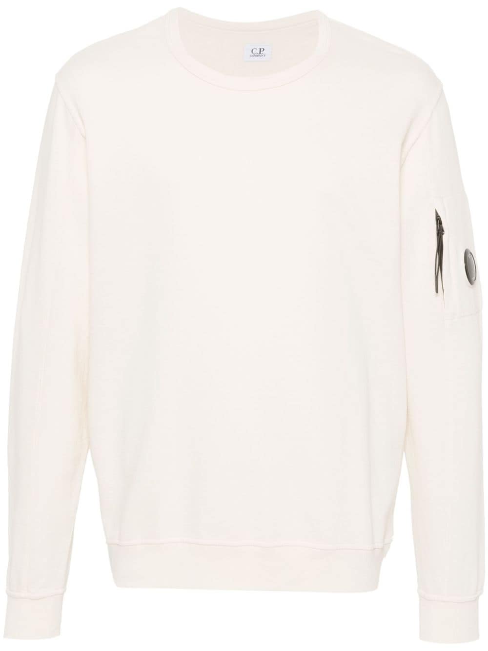 C.p. Company Lens-detail Cotton Sweatshirt In Neutrals