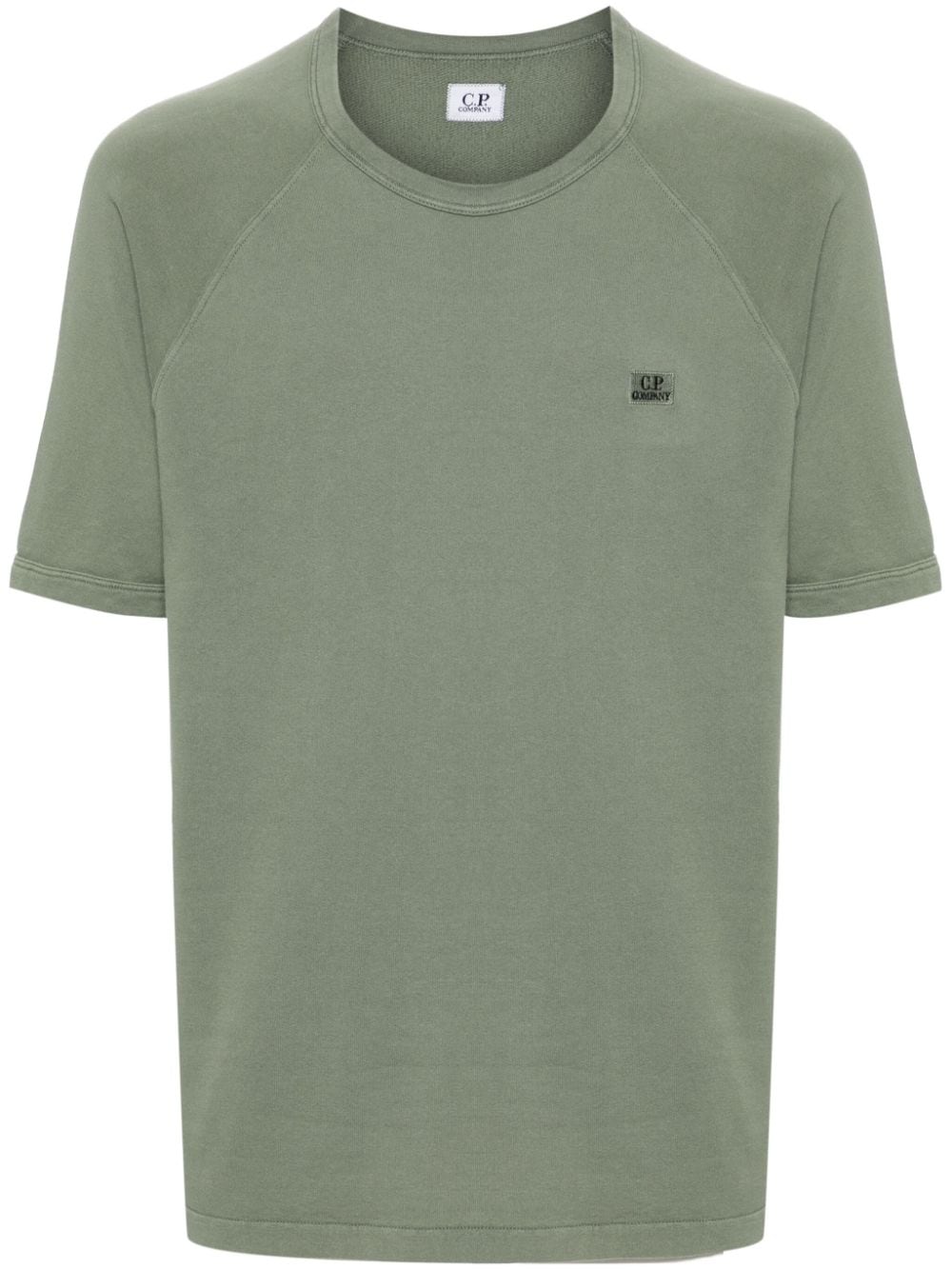 C.p. Company Logo-embroidered Cotton T-shirt In 绿色