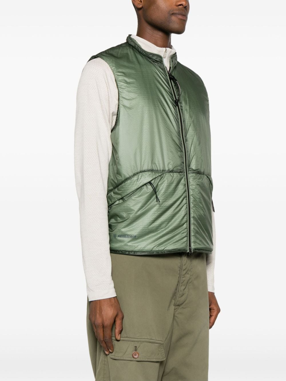 Shop C.p. Company Lens-detail Zip-up Gilet In Green