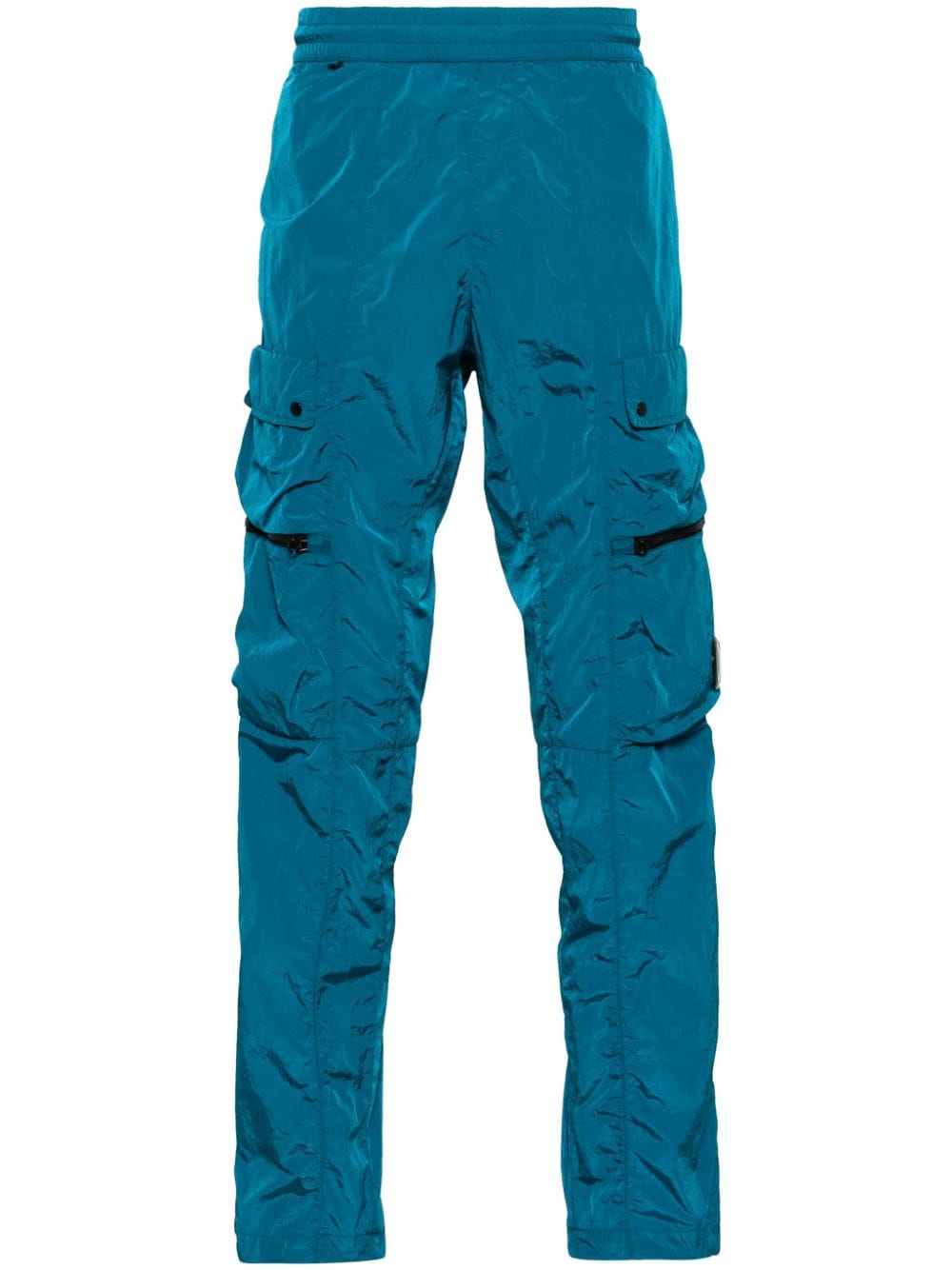 C.p. Company Lens-detail Cargo Trousers In Blue