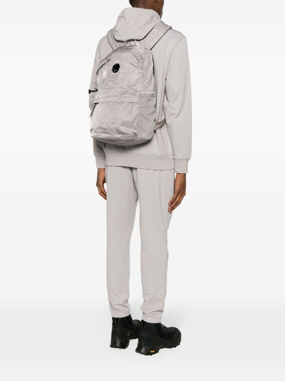 Shop C.p. Company Nylon B Logo-patch Backpack In Grey